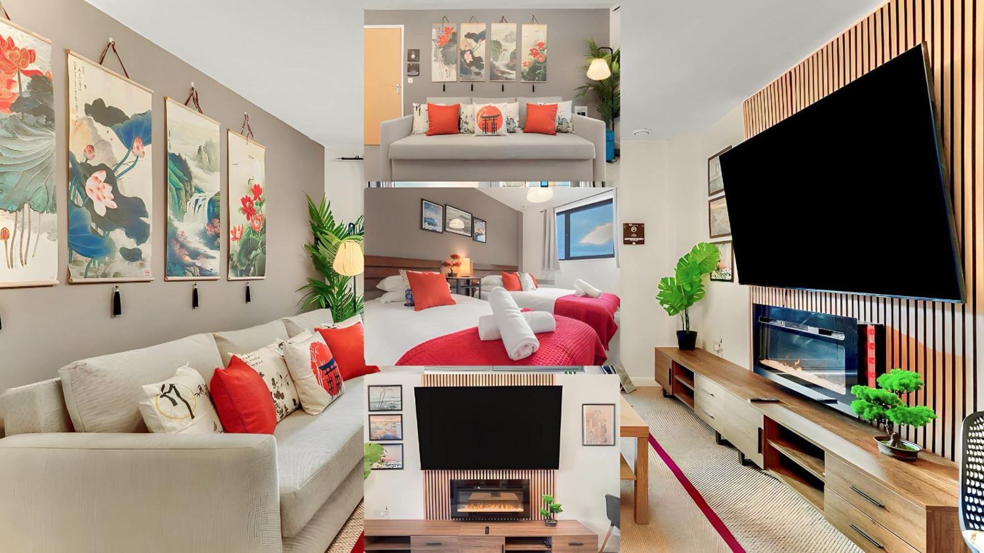 Japanese 2bed 2bath, Free Park, Netfix, 75 Inch Tv, Games - Centre- Maihom Апартаменты